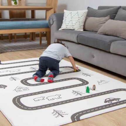 Tapete de juego y gateo doble faz. Es una alfombra de juego y gateo decorativa , para tus espacios del hogar, seguro se puedo enrrollar, antibacterial hipoalergenico