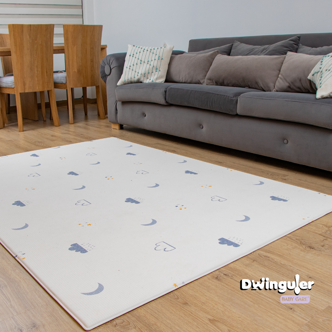 Tapete de juego y gateo doble faz. Es una alfombra de juego y gateo decorativa , para tus espacios del hogar.