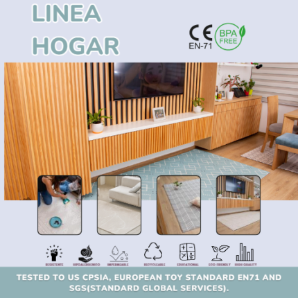 Tapete de gateo doble faz . Es una alfombra de juego y gateo decorativa para tus espacios del hogar. Tapete hogar