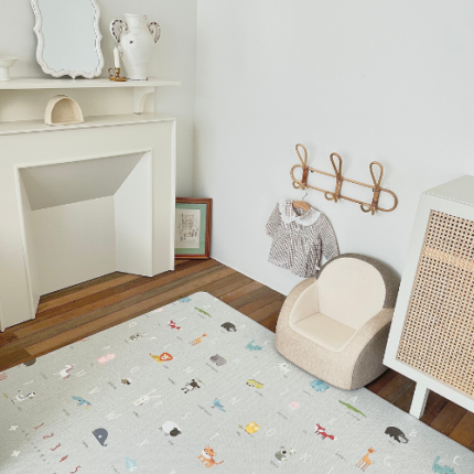 Tapete de gateo doble faz . Es una alfombra de juego y gateo decorativa para tus espacios del hogar. Tapete hogar
