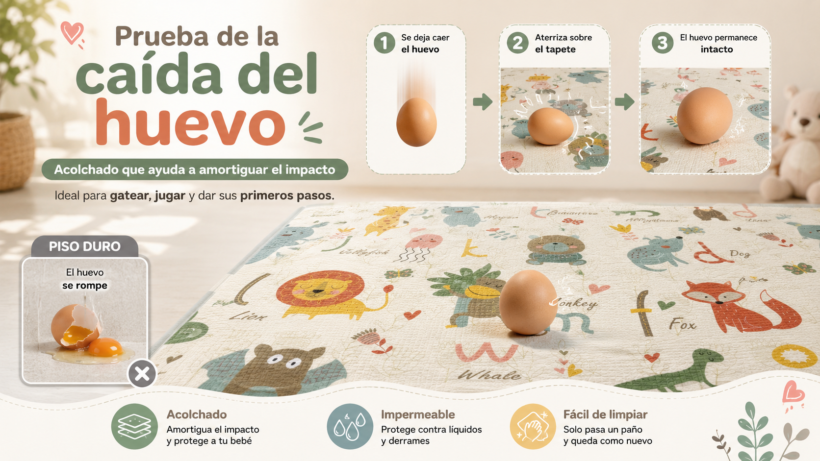 Prueba del huevo sobre el tapete